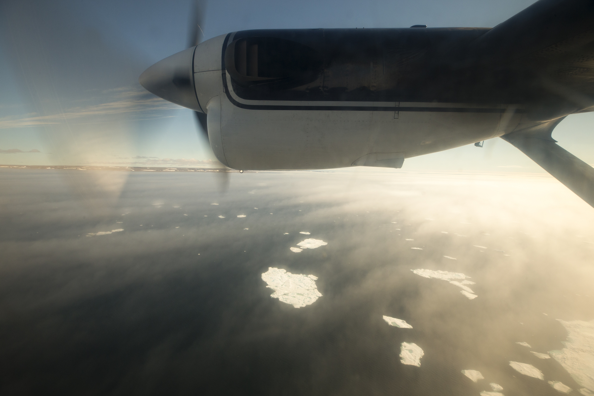Flying over the Arctic Ocean